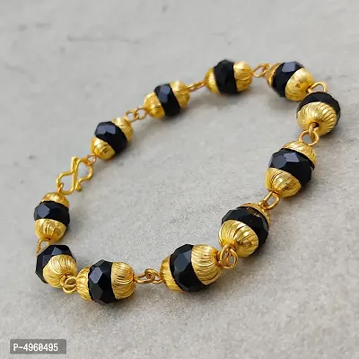 Gold Plated Rudraksha Bracelet For Men-thumb0