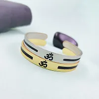 Stainless Steel Silver, Gold-plated Kada(Combo)-thumb2