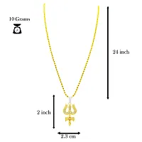 Gold Plated Trishul Damru Locket For Men Gold-Plated Stainless Steel Pendant-thumb2