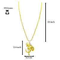 Gold Plated Lord Shankar Om Trishul Shiv Ling Pendant With Golden Chain For Men's  Boys Gold-Plated Stainless Steel Pendant-thumb2