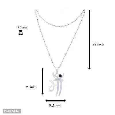 Silver Stainless Steel Maa Pendant-thumb4