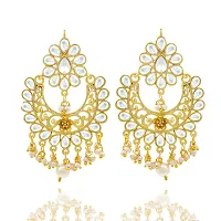 Shimmering Gold Plated Pearl Chandbalis Earrings For Women And Girls-thumb1