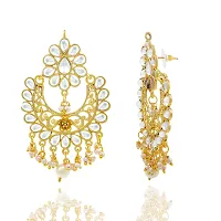 Shimmering Gold Plated Pearl Chandbalis Earrings For Women And Girls-thumb3