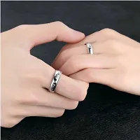 Her King And His Queen Crown Adjustable 925 Sterling Silver Plated Crystal Proposal Stainless Steel Cubic Zirconia Sterling Silver Plated Ring Set-thumb4