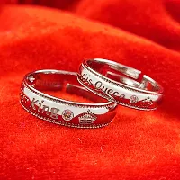 Her King And His Queen Crown Adjustable 925 Sterling Silver Plated Crystal Proposal Stainless Steel Cubic Zirconia Sterling Silver Plated Ring Set-thumb3