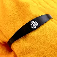 Stylish Black Plated Stainless Steel Om Kada Bracelet For Men-thumb2