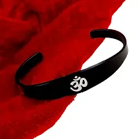 Stylish Black Plated Stainless Steel Om Kada Bracelet For Men-thumb3