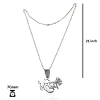 Religious Jewelry Mahadev Letter Locket With Chain Sterling Silver Stainless Steel Pendant-thumb2