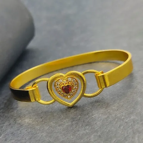 Heart Designed Plated Brass Bracelet For Women