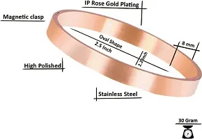 Elegant Rose Gold Plated Plain Stainless Steel Classic Designer Kada For Unisex-thumb2