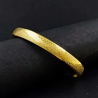 Elegant High Polished Stainless Steel Designer Gold Plated Kada For Unisex-thumb3