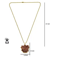 Elegant Gold Plated Mahakal Letter Locket With Chain For Men And Women-thumb2