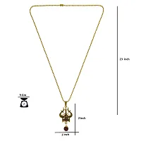 Elegant Gold Plated Damaru Trishul Locket With Chain For Men And Women-thumb2