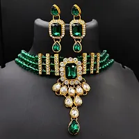 Latest Designer Pearl Choker Necklace Set With Earring For Women-thumb2