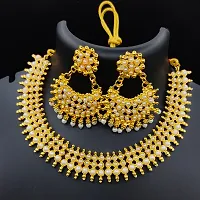 Traditional Gold Plated Necklace Set With Earring For Women-thumb1