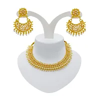 Traditional Gold Plated Necklace Set With Earring For Women-thumb3