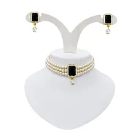 Latest Designer Pearl Choker Necklace Set With Earring For Women-thumb3