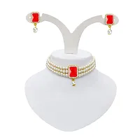 Latest Designer Pearl Choker Necklace Set With Earring For Women-thumb3