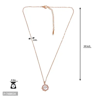 AD Flower shape locket necklace and Rose Gold Pendant with chain-thumb3