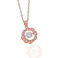 AD Flower shape locket necklace and Rose Gold Pendant with chain-thumb1