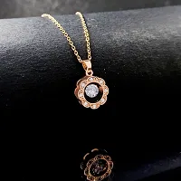 AD Flower shape locket necklace and Rose Gold Pendant with chain-thumb4