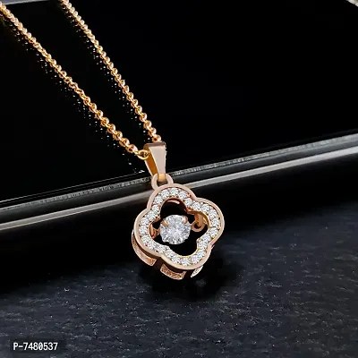 AD stone locket necklace and Rose Gold Pendant with chain-thumb0