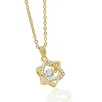 Elegant American Diamond locket necklace and Gold Pendant with chain for women-thumb1