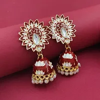 Stylish Fancy Traditional Gold-Plated Meenakar Earrings For Women-thumb1