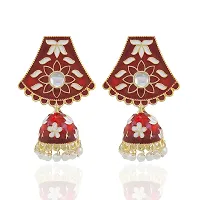 Stylish Fancy Traditional Gold-Plated Meenakar Earrings For Women-thumb2