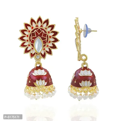 Stylish Fancy Traditional Gold-Plated Meenakar Earrings For Women-thumb4