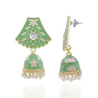 Stylish Fancy Traditional Gold-Plated Meenakar Earrings For Women-thumb3