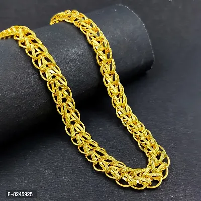 Alluring Brass Polished Gold Plated Chain For Men