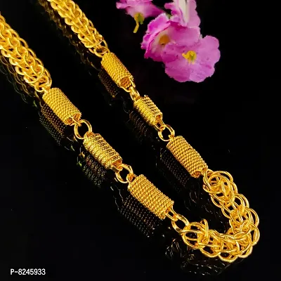 Alluring Brass Polished Gold Plated Chain For Men-thumb3
