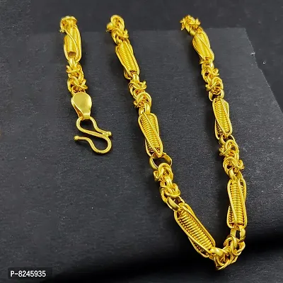 Alluring Brass Polished Gold Plated Chain For Men-thumb2