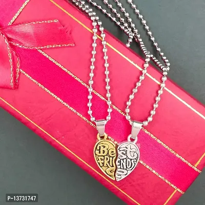 Best Friend Letter Design Pendant with Chain for Girls/Friends  Couples-thumb3