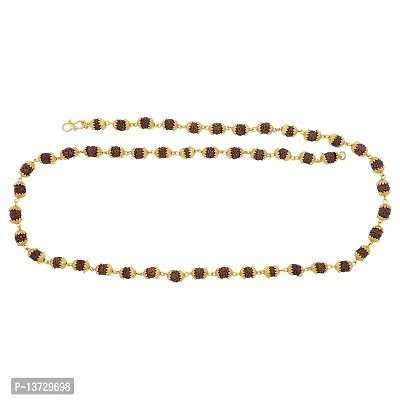 Saizen CHR280 Gold Toned Graced Rudraksha Beads Chain for Men/boys/husband  unisex-thumb3