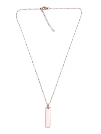 Stylish Rose Gold Stainless Steel Vertical Bar Pendant Adjustable Necklace Chain-thumb2