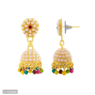 Saizen Traditional Gold Plated Pearl Jhumki Earrings For Women  Girls-thumb4