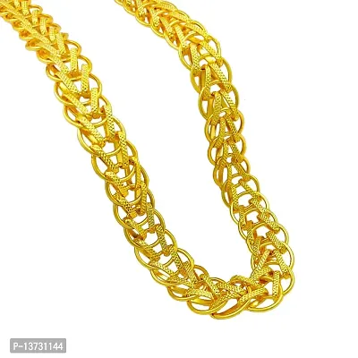 Saizen Designer Fancy Indian Polished Gold Plated Brass Chain Gold Chain for Men
