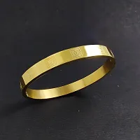 Gold Plated Stainless Steel Classic Designer Cuff Kada for Unisex-thumb4