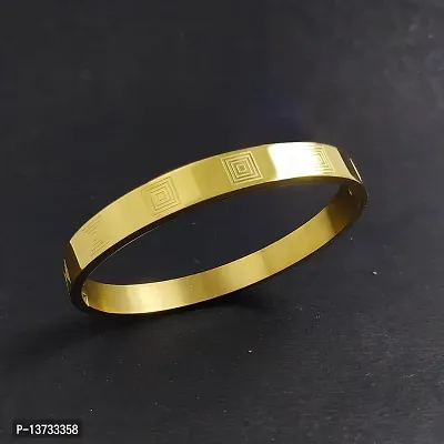 Gold Plated Stainless Steel Classic Designer Cuff Kada for Unisex-thumb5