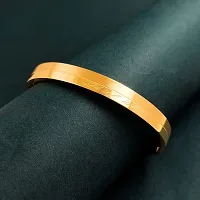 Gold Plated Stainless Steel Classic Designer Cuff Kada for Men  Women-thumb2