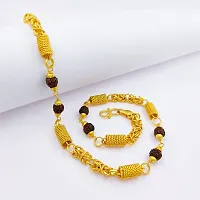 Saizen Designer Fancy Indian Polished Gold Plated Brass rudraksha Chain Gold Chain for Men-thumb3