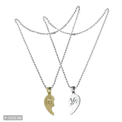 Saizen Couple Hearth Boy/Girl Valentine's Day Special Stainless Steel Pendant with Chain-thumb3