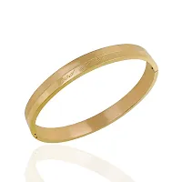 High Polished Stainless Steel Designer Gold Plated Kada for Unisex-thumb2