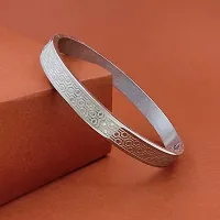 Sterling Silver-Plated Stainless Steel Designer Cuff Kada for Unisex-thumb4