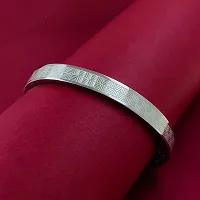 Sterling Silver Plated Stainless Steel Designer Cuff Kada for Unisex-thumb2