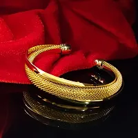 Saizen Gold Plated Brass Cuff Kada for Men and Boys-thumb2