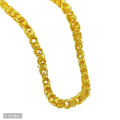 Saizen Designer Fancy Indian Polished Gold Plated Brass Chain Gold Chain for Men-thumb0