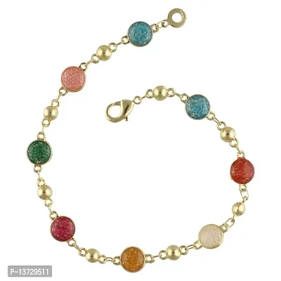 Saizen BR74 Gold Tone Style Handmade Adjustable Charm Bracelet for Girls/Womens-thumb0